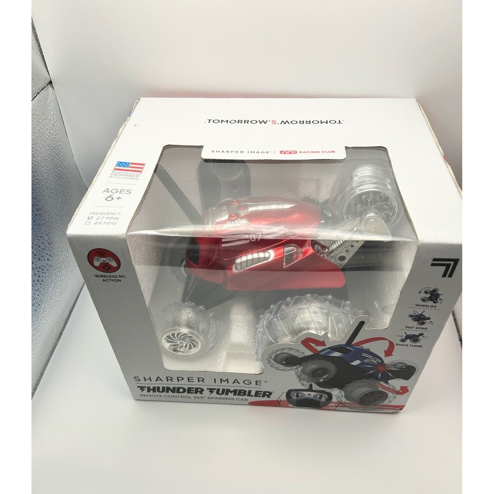 Sharper Image Thunder Tumbler RC 360 Spinning Car Red 49MHz Wheelie Stunt Toy